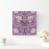 Pimpernel Purple, William Morris Quadratische Wanduhr (Zuhause)
