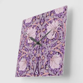 Pimpernel Purple, William Morris Quadratische Wanduhr (Winkel)