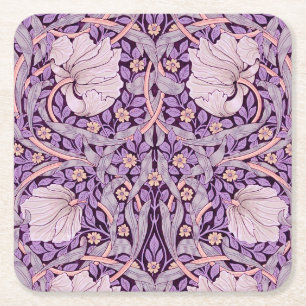 Pimpernel Purpur, William Morris Rechteckiger Pappuntersetzer