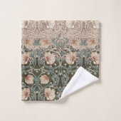 Pimpernel Sage Green & Dusty Pink William Morris Badhandtuch Set (Waschlappen)