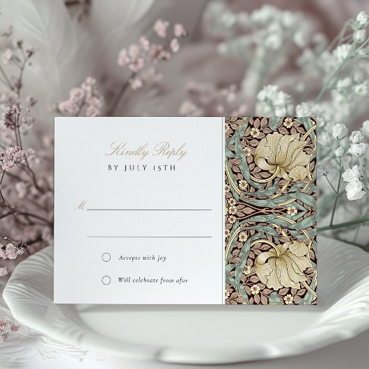 Pimpernel Vintage florale Jugendstil-RSVP-Karte Einladung