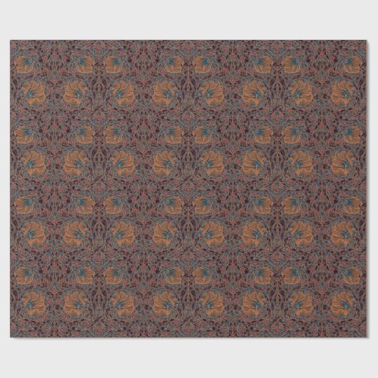 Pimpernel William Morris - Dark Brown Wrapping Pap Geschenkpapier (Flach)