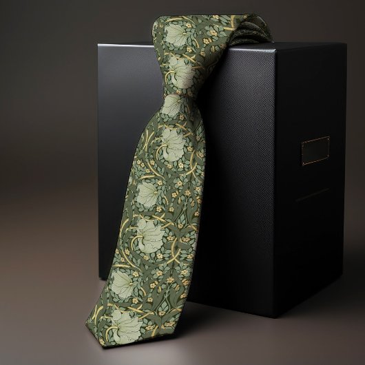 Pimpernel William Morris Dark Green Gold Pattern Krawatte
