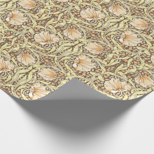 Pimpernel William Morris - Gold Brown Wrapping Pap Geschenkpapier (Ecke)