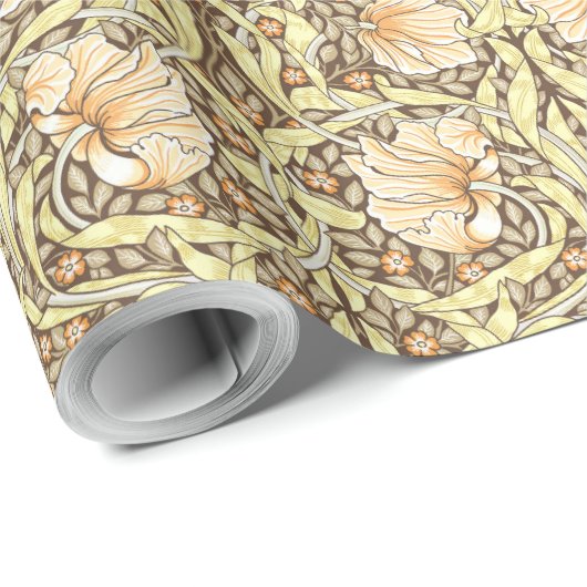 Pimpernel William Morris - Gold Brown Wrapping Pap Geschenkpapier (Rolleneckpunkt)