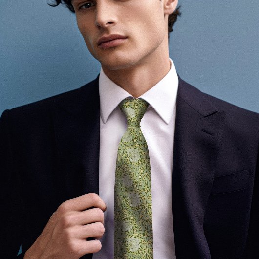 Pimpernel William Morris Green Gold Pattern Krawatte