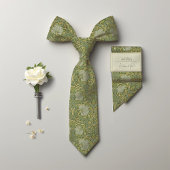 Pimpernel William Morris Grün Gold Muster Krawatte