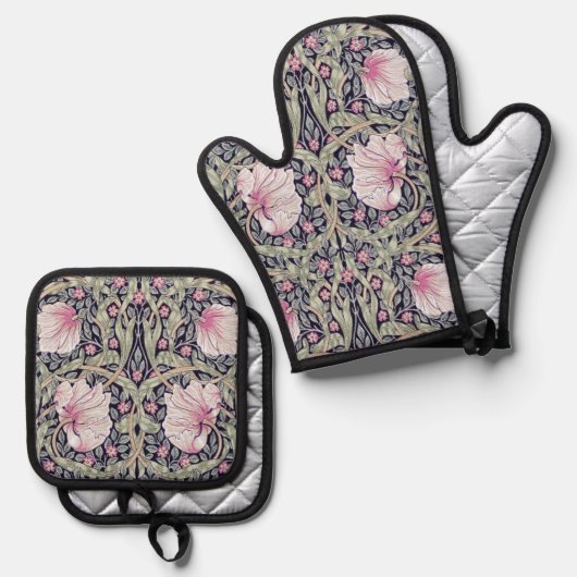 Pimpernel, William Morris Ofenhandschuh & Topflappen-Set (Vorderseite/Rückseite)