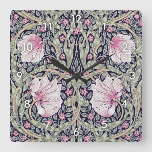 Pimpernel, William Morris Quadratische Wanduhr (Vorderseite)