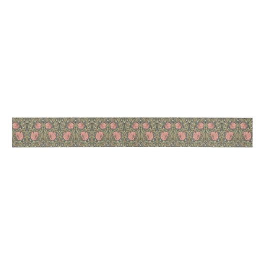 Pimpernel William Morris - SAGE PEACH Grosgrain Ri Ripsband (Vorderseite)