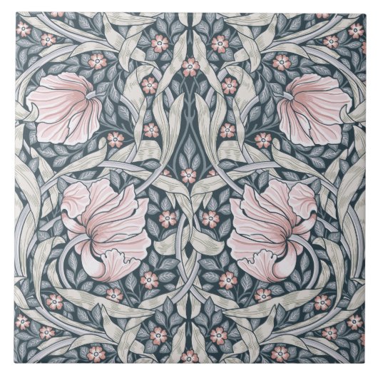 Pimpernell William Morris,Peach Fuzz,Jugendstil Fliese (Vorderseite)