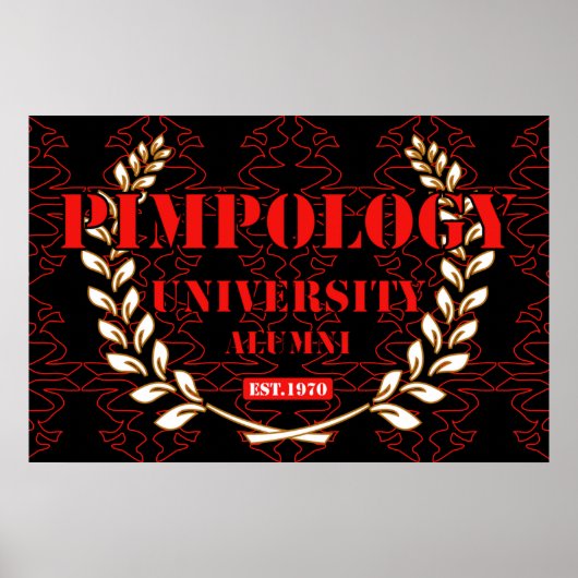 PIMPOLOGY UNIVERSITY ALUMNI 2K21 RED/BLK POSTER (Vorne)