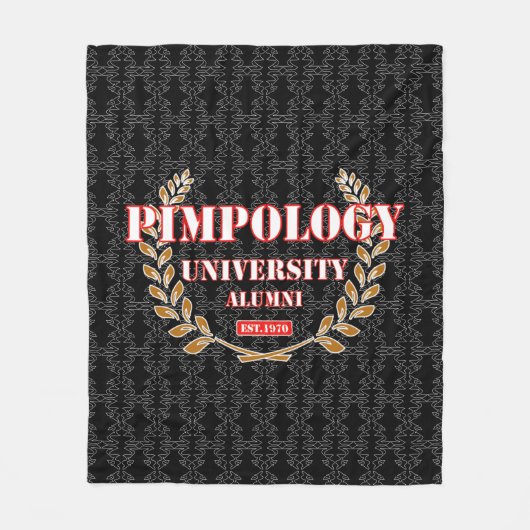 PIMPOLOGY UNIVERSITY ALUMNI 2K21 WHT/RED/GLD FLEECEDECKE (Vorderseite)