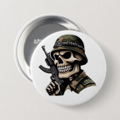 Pin calavera soldado blanca button (Vorne & Hinten)