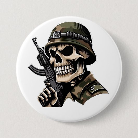 Pin calavera soldado blanca button (Vorderseite)