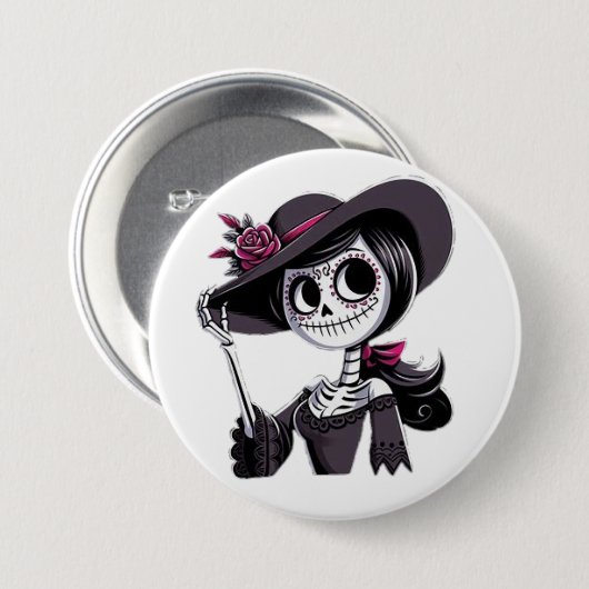 PIN catrina mujer Button (Vorne & Hinten)