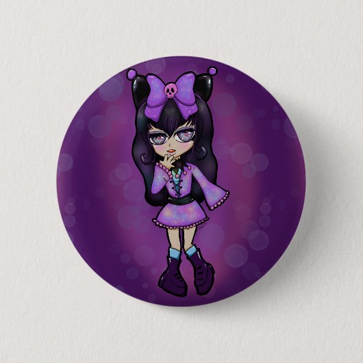 Pin Kuromi Chibi Button (Vorderseite)