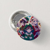 Pin niños Navidad Button (Vorne & Hinten)