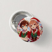 Pin niños Navidad Button (Vorne & Hinten)