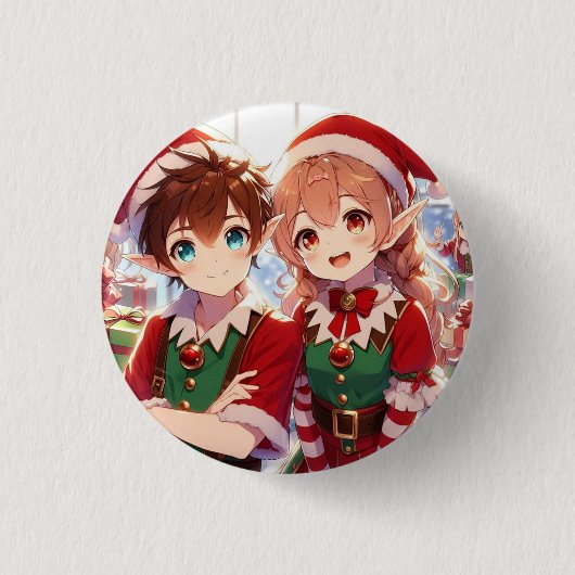 Pin niños Navidad Button (Vorderseite)