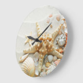 Pin’s Strandmuschel Große Wanduhr (Winkel)