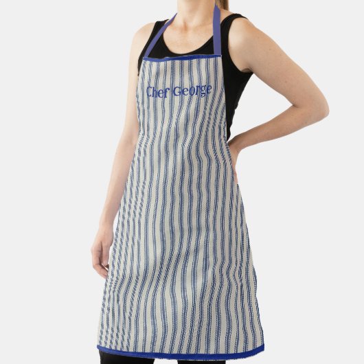 Pin Stripe Apron Name French Style Schürze (InSitu)