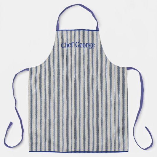 Pin Stripe Apron Name French Style Schürze (Vorderseite)