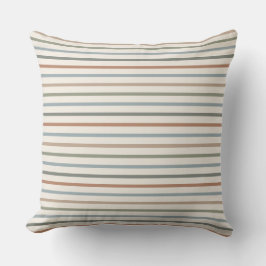 Pin Stripe Earth Boho Colored Throw Pillow Kissen