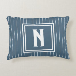 Pin Stripe - Navy + White Dekokissen