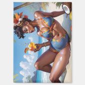 Pin-up am Strand Magnet (Vorderseite)