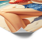 PIN UP AM STRAND POSTER (Ecke)