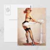 Pin-Up beim Training Postkarte (Vorne/Hinten)
