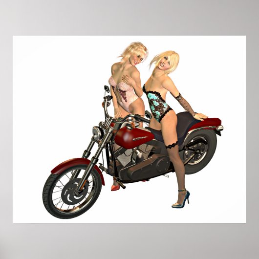 Pin-up biker girls poster (Vorne)