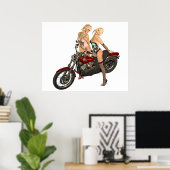 Pin-up biker girls poster (Heimbüro)