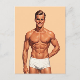 Pin-Up-Energie in klassischer Illustration Postkarte
