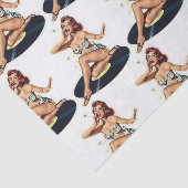 Pin-Up-Girl auf Schallplatte Mehrfach-Tissue-Papie Seidenpapier (Ausschnitt)