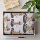Pin-Up-Girl auf Schallplatte Mehrfach-Tissue-Papie Seidenpapier (Geschenk)