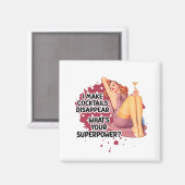 Pin-up Girl Drinking Retro Housewife Humor Magnet (Vorderseite/Rückseite)