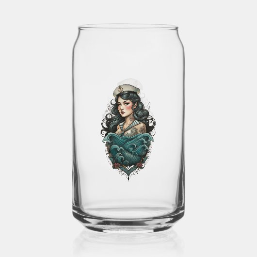 Pin Up Girl Glass Dosenglas (Vorderseite)