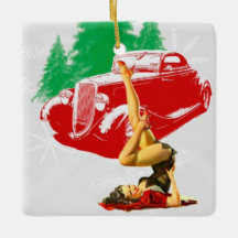 Pin Up Girl Klassisches Auto