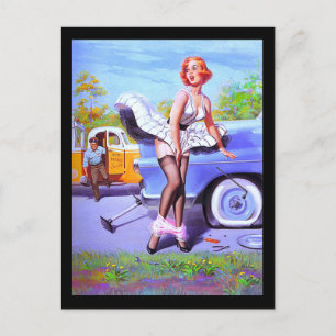 Pin-up-Girl Postkarte aus den 1950er Jahren