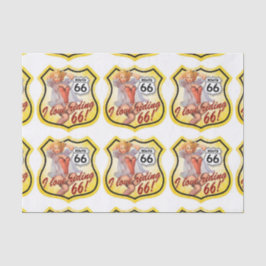Pin Up Girl Route 66 Seidenpapier