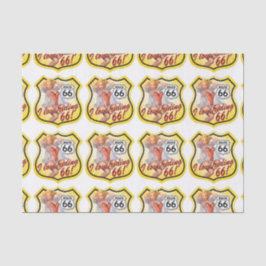 Pin Up Girl Route 66 Seidenpapier