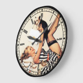 Pin-Up Girl Wall Clock Große Wanduhr (Winkel)