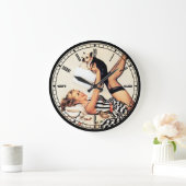 Pin-Up Girl Wall Clock Große Wanduhr (Zuhause)