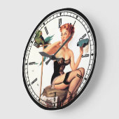 Pin-up-Girl-Wanduhr Große Wanduhr (Winkel)