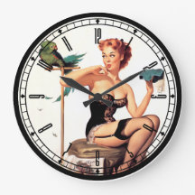 Pin-up-Girl-Wanduhr