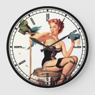 Pin-up-Girl-Wanduhr Große Wanduhr
