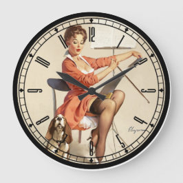 Pin-up-Girl-Wanduhr Große Wanduhr