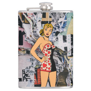 Pin-Up Herz Riot Flasche Flachmann